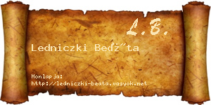 Ledniczki Beáta névjegykártya
