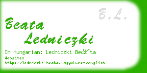 beata ledniczki business card